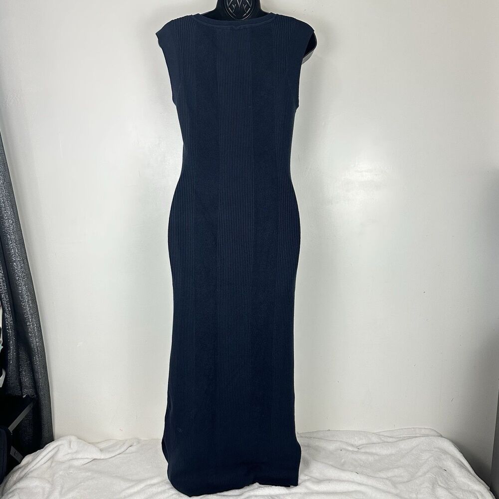 J.Crew Ribbed Sleeveless Sweater Dress Midi Fitted Minimalist Office Chic NWT - Picture 7 of 12